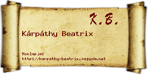 Kárpáthy Beatrix névjegykártya